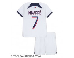 Paris Saint-Germain Kylian Mbappe #7 Segunda Equipación Niños 2023-24 Manga Corta (+ Pantalones cortos)